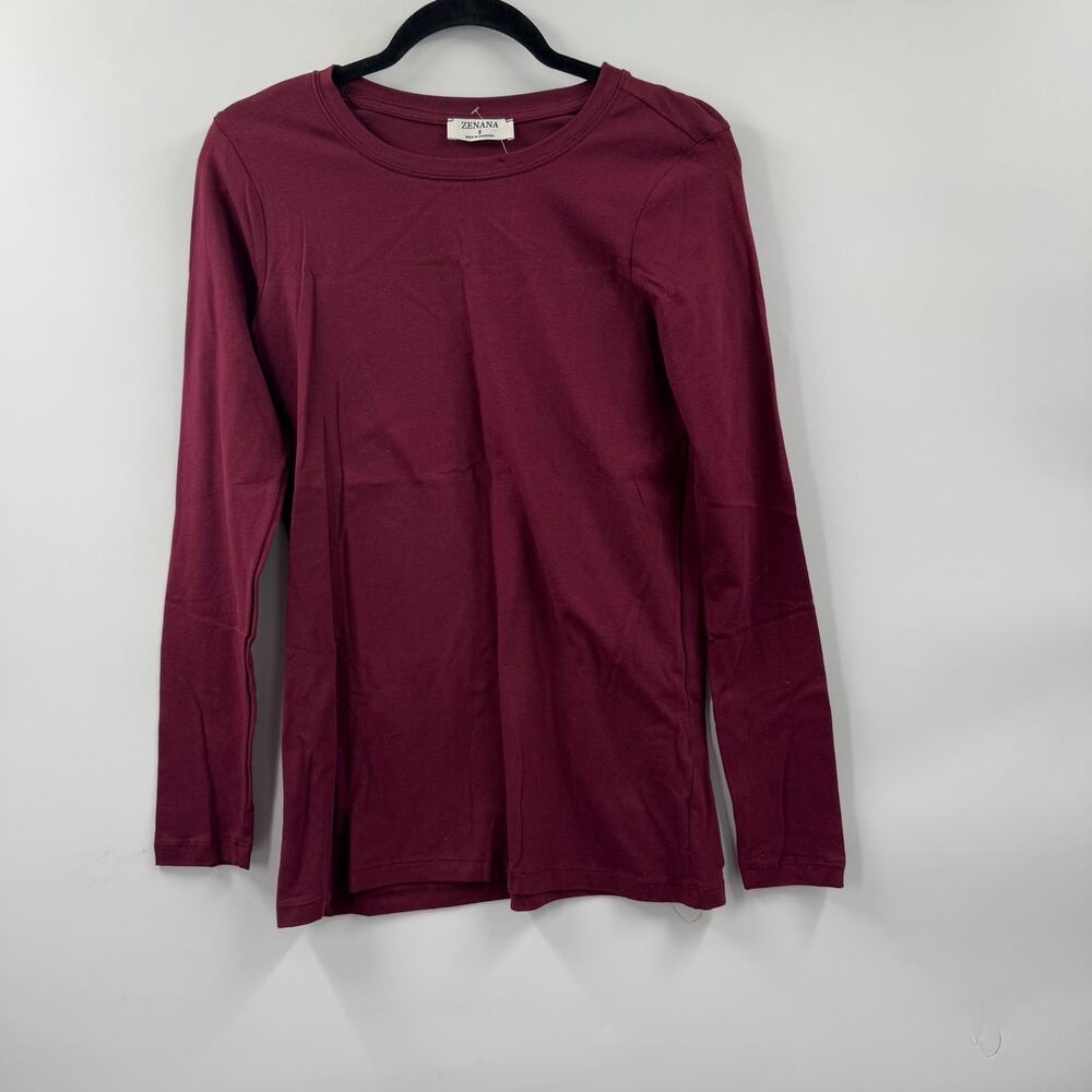 NWOT Zenana Maroon long sleeve t shirt